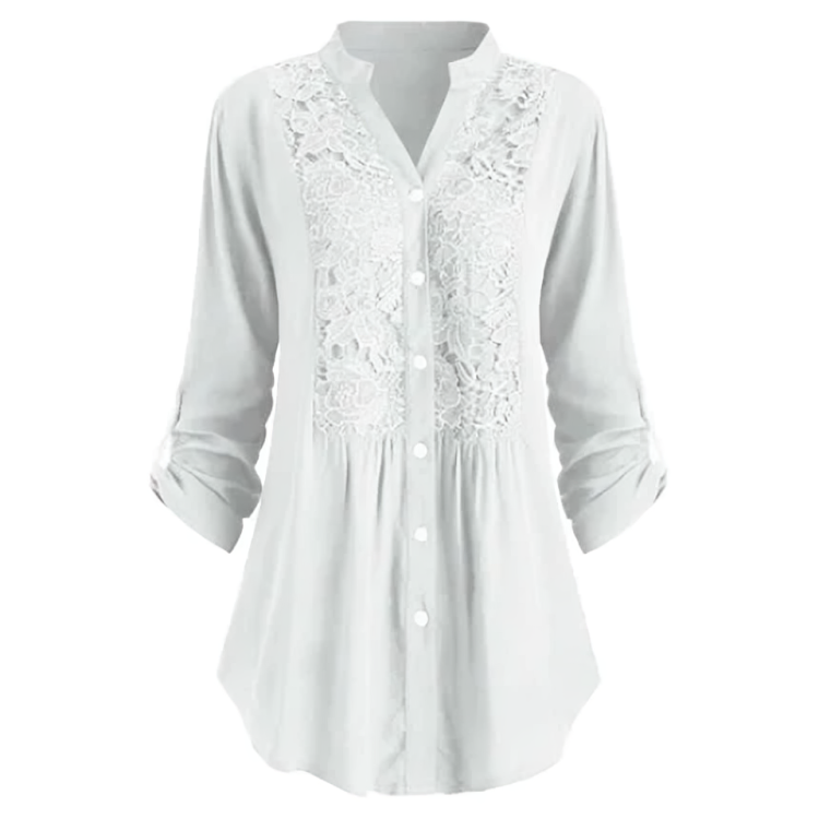 Renate | Lange Bluse mit Puffärmeln