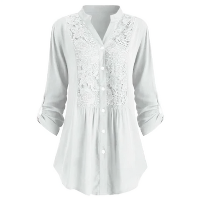 Renate | Lange Bluse mit Puffärmeln