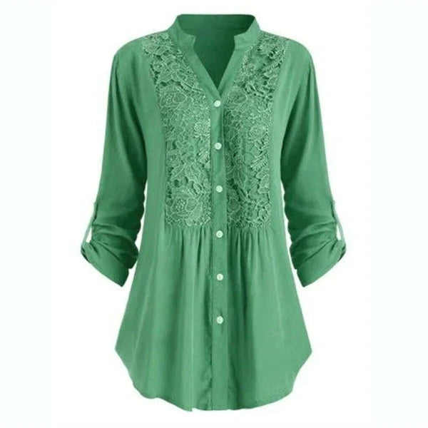 Renate | Lange Bluse mit Puffärmeln