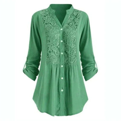 Renate | Lange Bluse mit Puffärmeln