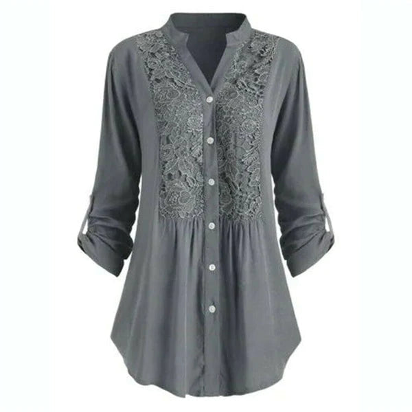 Renate | Lange Bluse mit Puffärmeln