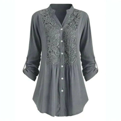 Renate | Lange Bluse mit Puffärmeln