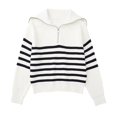 Streifend Zip up Pullover