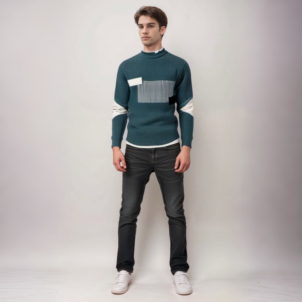 Elias | Gestrickter Pullover aus Baumwollmischung mit Muster