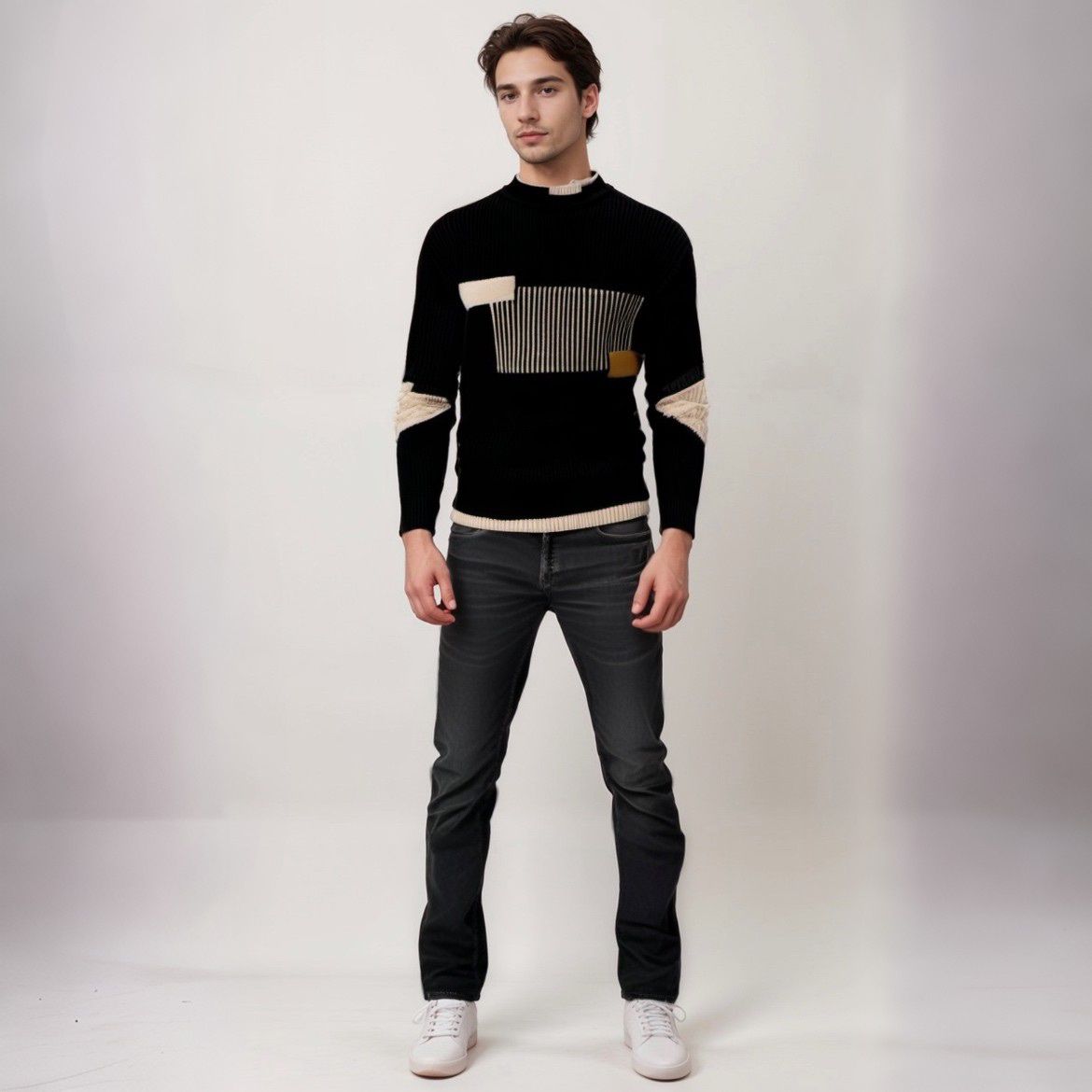 Elias | Gestrickter Pullover aus Baumwollmischung mit Muster