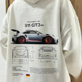 Porsche Gt3 Weißer Hoodie