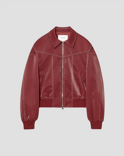 Liv | Oversized Burgundy Faux Lederjacke