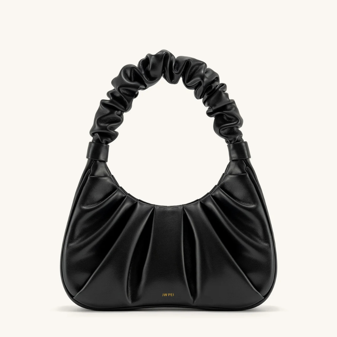 Handtasche mit Raffung | Halbmond-Form | Modisch & Modern