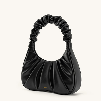 Handtasche mit Raffung | Halbmond-Form | Modisch & Modern