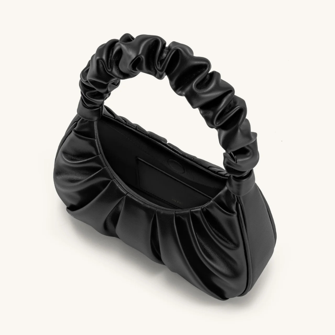 Handtasche mit Raffung | Halbmond-Form | Modisch & Modern