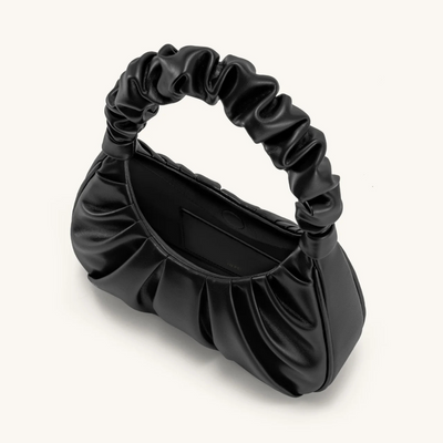 Handtasche mit Raffung | Halbmond-Form | Modisch & Modern