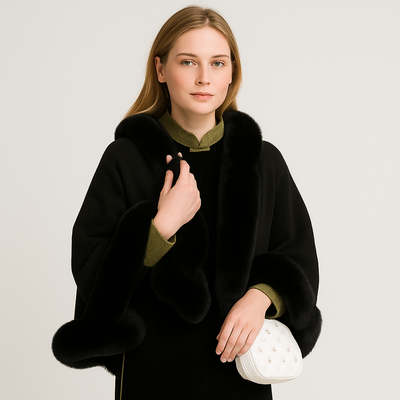 Marcelline | Perlenbesetzter Winter-Quastenumhang