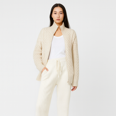 Mila Kaschmir Strickjacke – Damen Pullover langarm aus Kaschmir