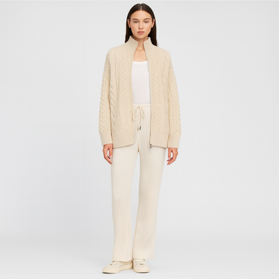Mila Kaschmir Strickjacke – Damen Pullover langarm aus Kaschmir