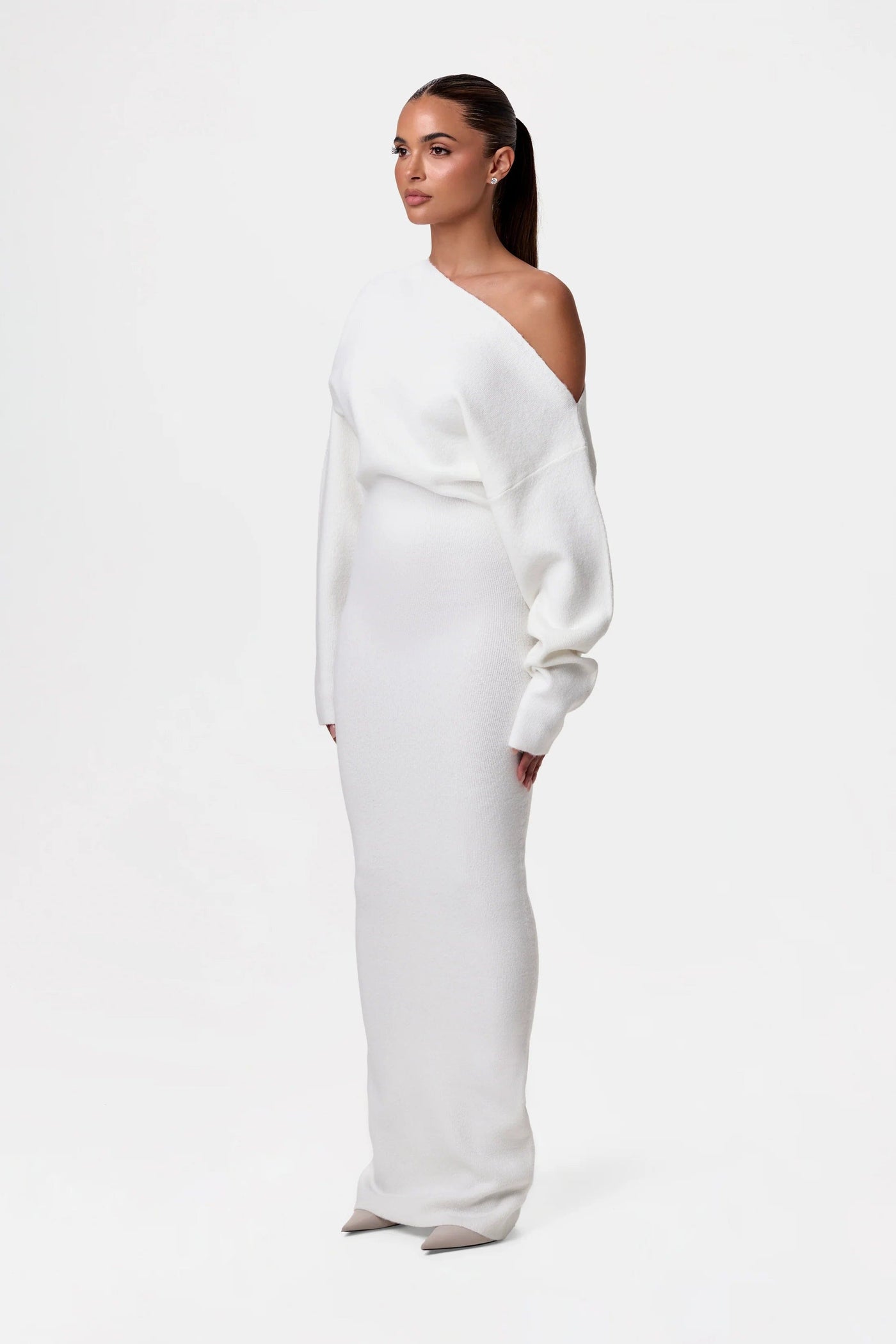 Schulterfreies Strickkleid | Figurbetont & Elegant | Zeitloser Stil