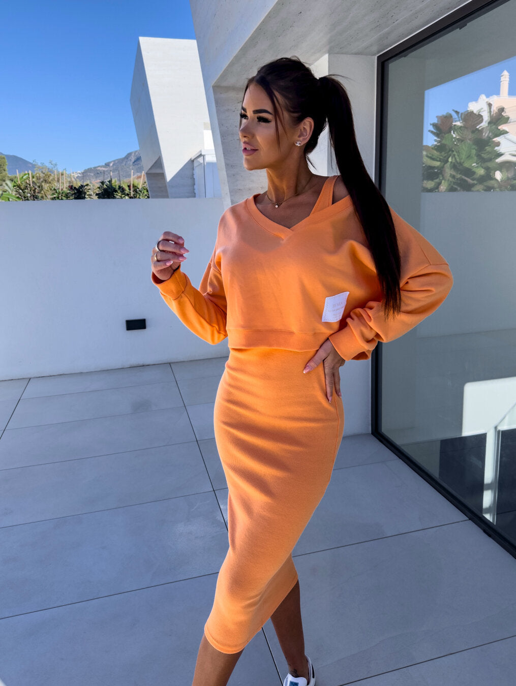 Treasa® | Lässiges Set aus Sweatshirt und Kleid