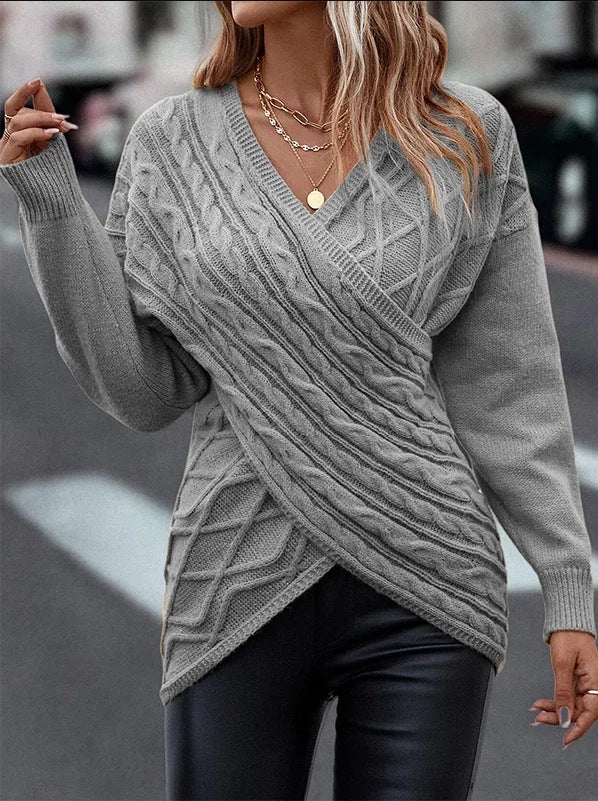 Cris-Cross Pullover mit V-Ausschnitt für Damen