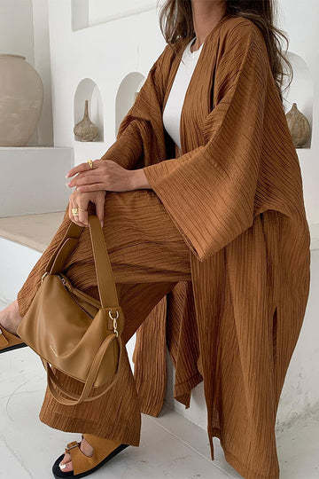 Zenia® | Lässiges Set aus Strickjacke und Hose