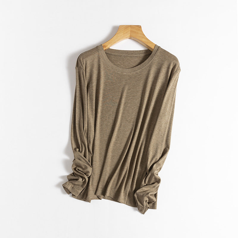 Femme Leichtgewicht Langarm Relaxed Fit T-Shirt Heidi-Mode