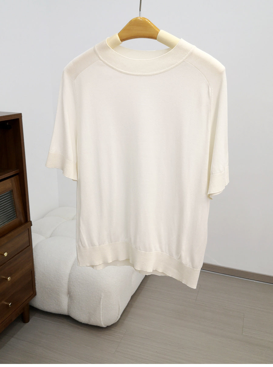 Femme Relaxed Fit Kurzarm Strickoberteil Heidi-Mode