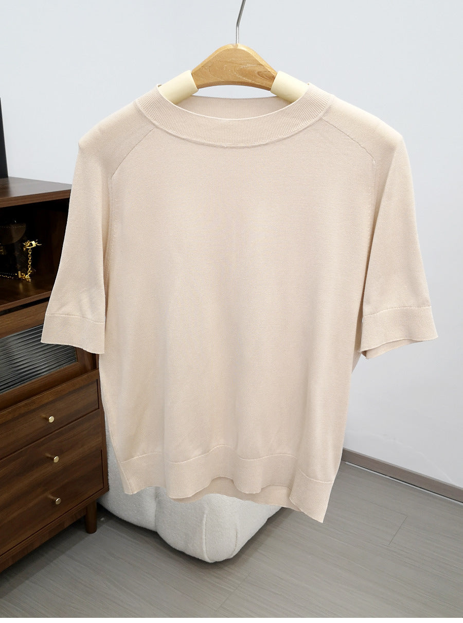 Femme Relaxed Fit Kurzarm Strickoberteil Heidi-Mode