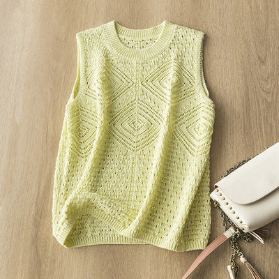 Femme Open-Knit Ärmelloser Pullover Heidi-Mode