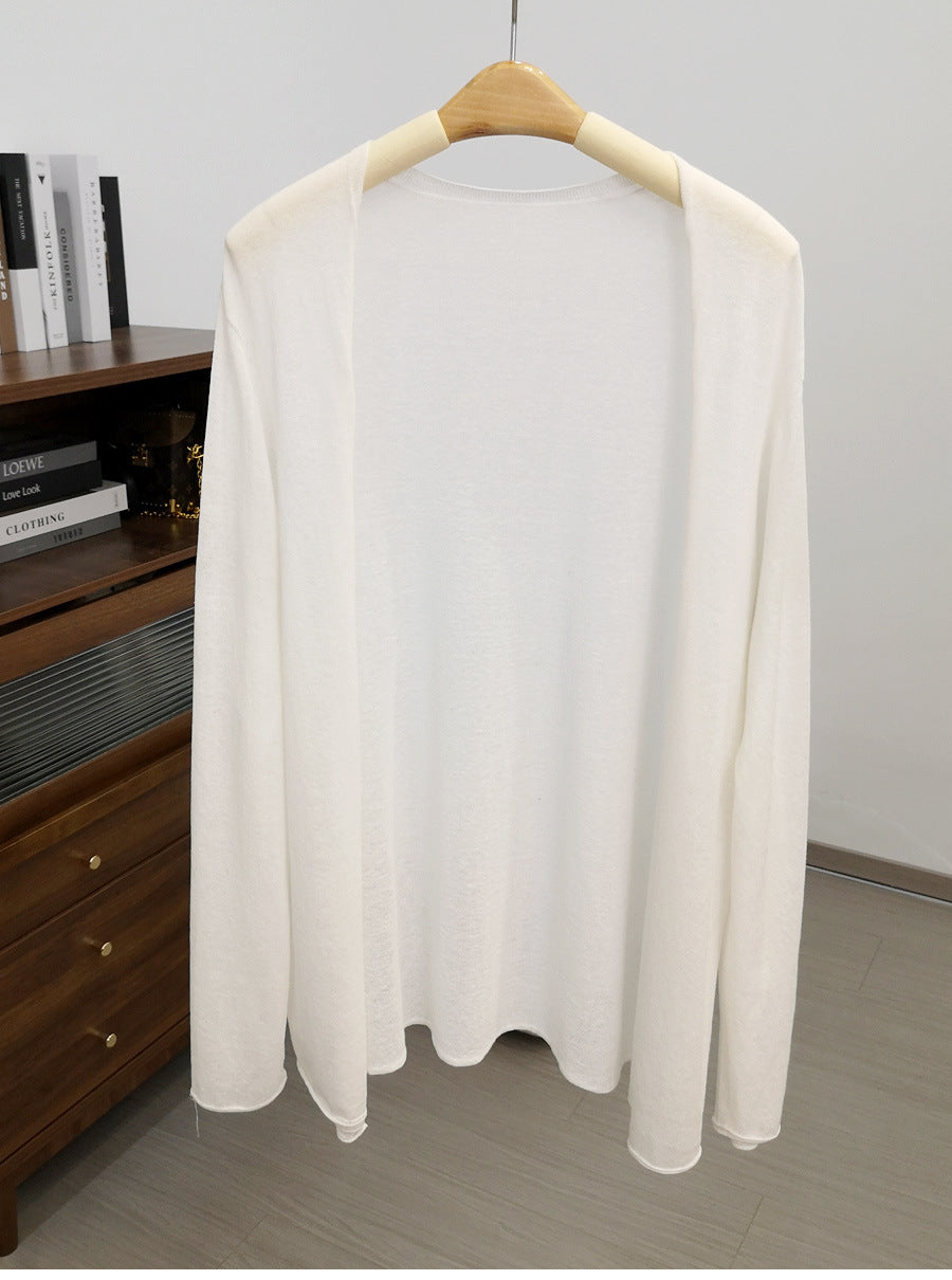 Femme Oversized Leichtgewicht Drapierte Strickjacke Heidi-Mode