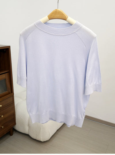 Femme Relaxed Fit Kurzarm Strickoberteil Heidi-Mode