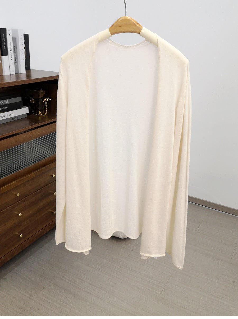 Femme Oversized Leichtgewicht Drapierte Strickjacke Heidi-Mode