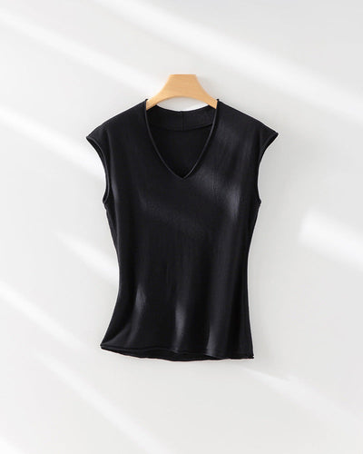 Femme Leichtes V-Ausschnitt Stricktop Heidi-Mode