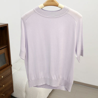 Femme Relaxed Fit Kurzarm Strickoberteil Heidi-Mode