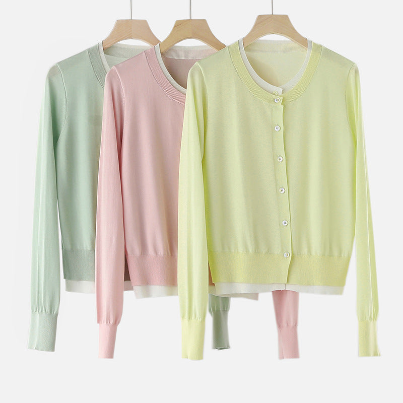 Femme Leichtes Knopf-Cardigan Heidi-Mode 1747971568
