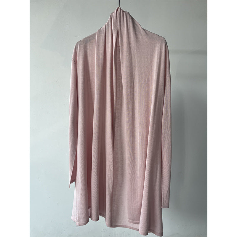 Femme Leichte Offene Vorder- Drapiert Cardigan Heidi-Mode