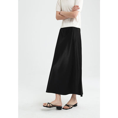 Femme Luxuriöser Satin Maxi Rock Heidi-Mode
