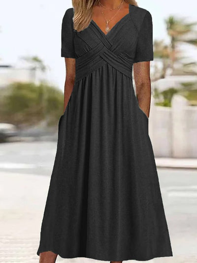 Eva® | Kurzärmliges Crossover-Kleid