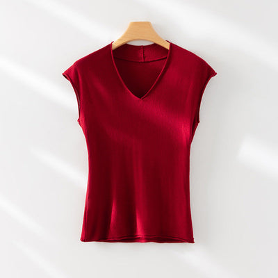 Femme Leichtes V-Ausschnitt Stricktop Heidi-Mode