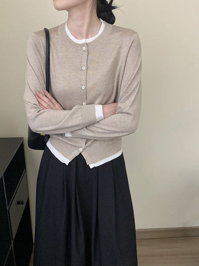 Femme Leichtgewicht Knopfront-Cardigan Heidi-Mode