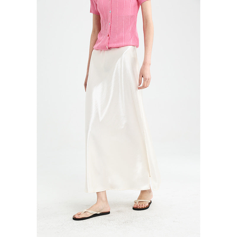 Femme Luxuriöser Satin Maxi Rock Heidi-Mode