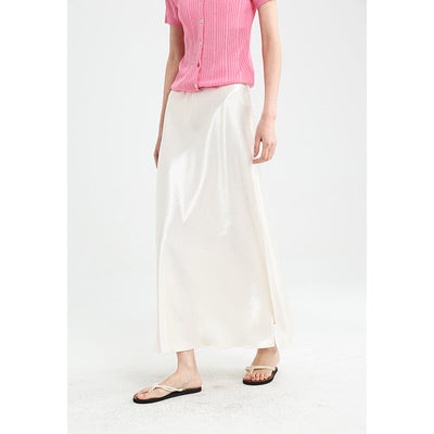 Femme Luxuriöser Satin Maxi Rock Heidi-Mode