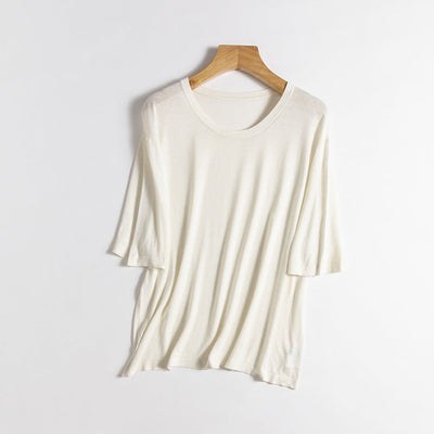 Femme Relaxed Fit Übergroße Kurzarm-Bluse Heidi-Mode