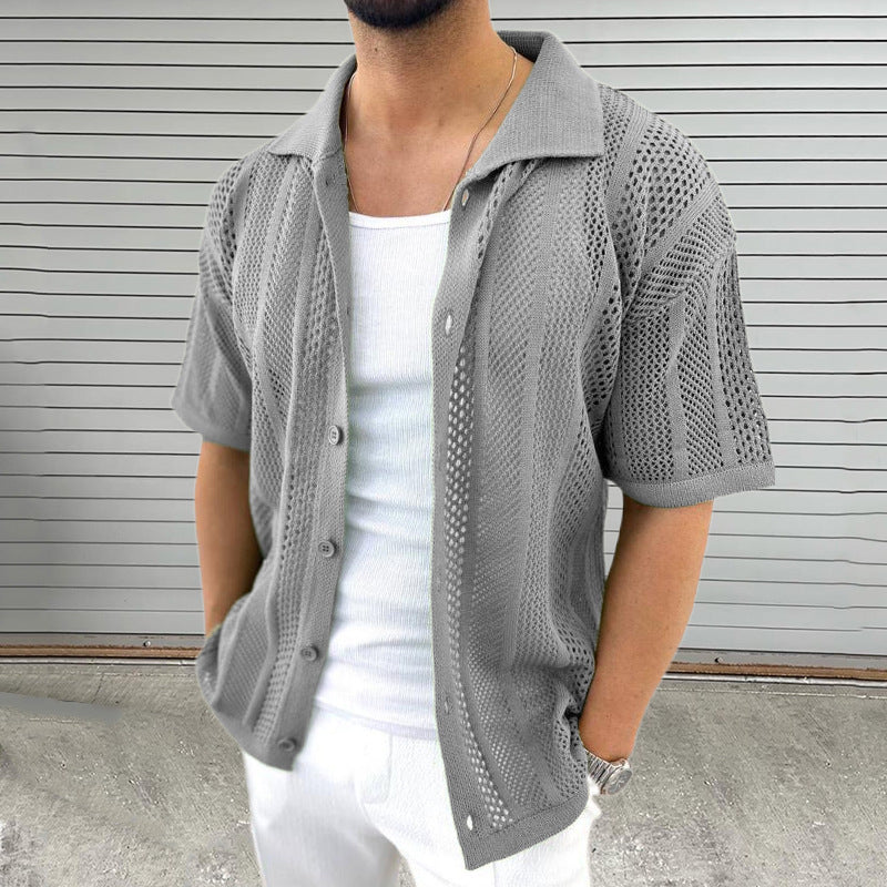 Cole | Strand Casual Atmungsaktives Hollow-Out Shirt