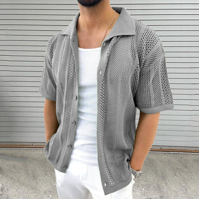 Cole | Strand Casual Atmungsaktives Hollow-Out Shirt