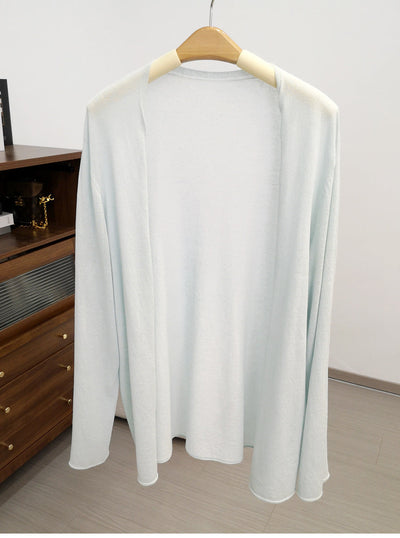 Femme Oversized Leichtgewicht Drapierte Strickjacke Heidi-Mode