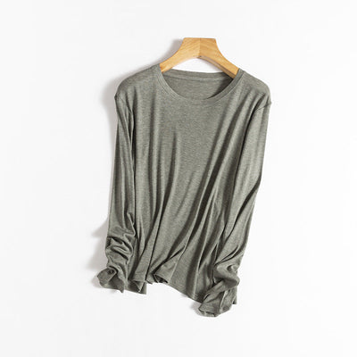 Femme Leichtgewicht Langarm Relaxed Fit T-Shirt Heidi-Mode
