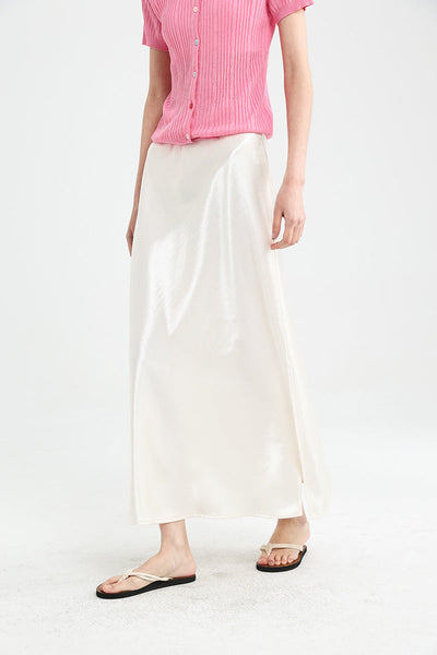 Femme Luxuriöser Satin Maxi Rock Heidi-Mode
