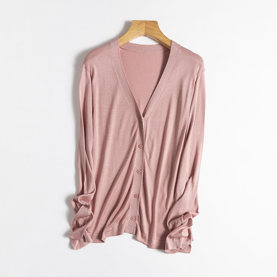 Femme Leichtgewicht V-Ausschnitt Cardigan Heidi-Mode 1747972212