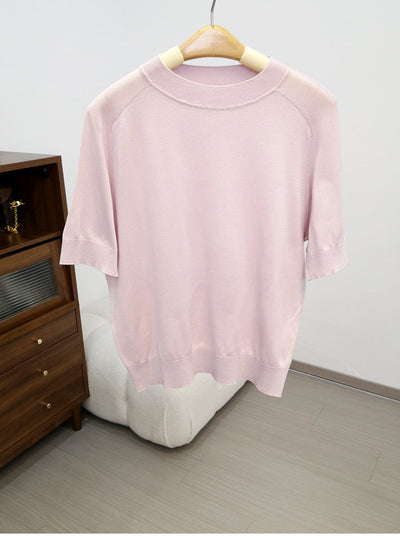 Femme Relaxed Fit Kurzarm Strickoberteil Heidi-Mode