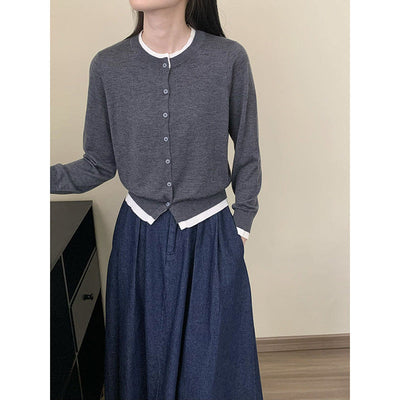Femme Leichtgewicht Knopfront-Cardigan Heidi-Mode