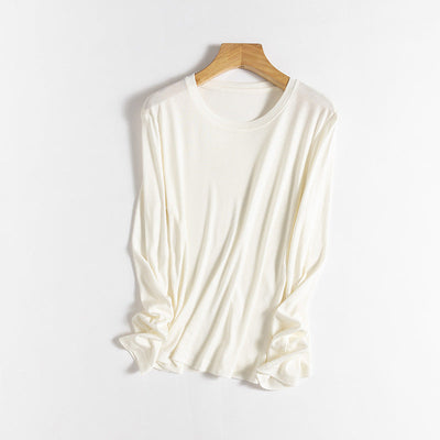Femme Leichtgewicht Langarm Relaxed Fit T-Shirt Heidi-Mode