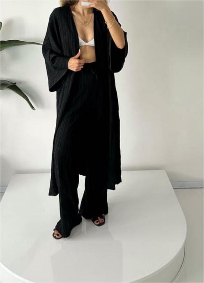 Zenia® | Lässiges Set aus Strickjacke und Hose